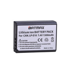 Load image into Gallery viewer, LP-E10 Battery &amp; LCD Dual USB Charger for Canon 1100D 1200D 1300D Rebel T3 T5 T6 KISS X50 X70