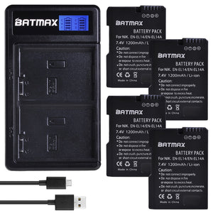 EN-EL14 EN-EL14a Battery & Dual Charger for Nikon D3100 D3200 D3300 D3400 D3500  D5100 D5200 D5300 D5500 D5600 P7000